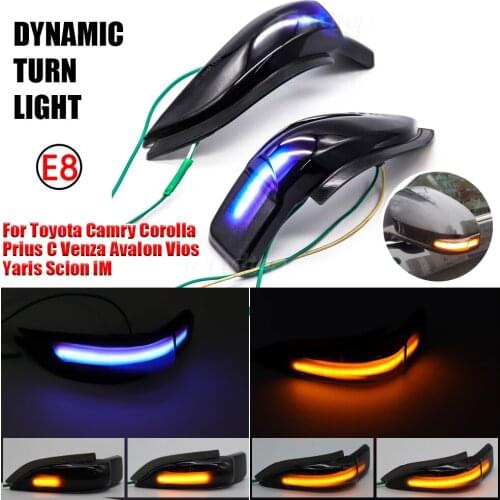 2Pcs Dynamic Blinker LED Flowing Turn Signals Streamer Lights For Toyota Corolla Camry Prius Vios CHR Yaris Venza Avalon Altis
