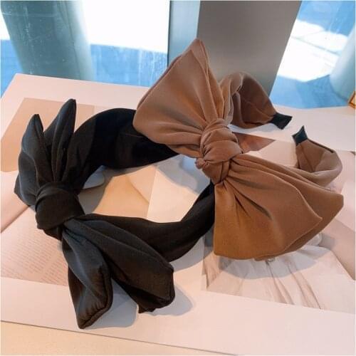 2021 Women Headband Double Bow Fabric Hairbands For Women Girls Thickened Gold Velvet Hair Accessories Banner Head Hoop Bezel