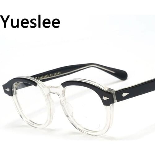 46890 High Quality Acetate Optical Retro Round Glasses Frame Men Women Optical Fashion Popular Computer Eyeglasses