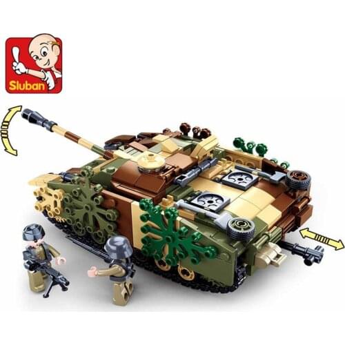 524Pcs Military Stug III Armoured Fighting Vehicle Tank Model Bricks Army Building Blocks Sets Kit Educational Toys for Children