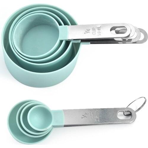 8Pcs/Set Baking Accessories Multi Purpose Measuring Tools Stainless Steel Handle Spoons/Cup PP Kitchen Gadgets Pure Color