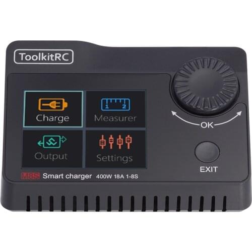 ToolkitRC M8S 400W 18A Color Screen Balance Charger Discharger for 1-8S Lipo LiHV Life Lion NiMh Pb Battery