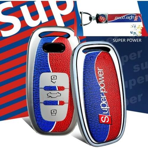 For A6L Q5 A3 A7 A8L A4L key shell Cover leather grain TPU Soft non-slip car key protective cover smart all-inclusive key case