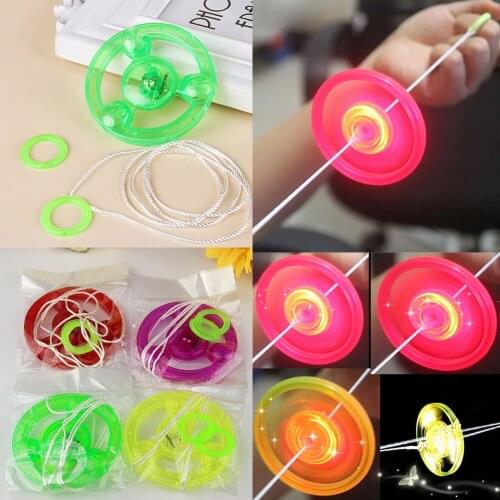 Colorful Plastic Spin LED Light Flying Saucer Kids Outdoor Classic Toy Random Color