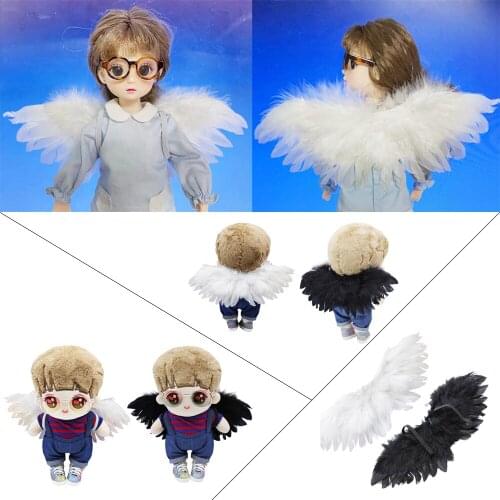 Kids Diy Mini Feather Angel Wing Newborn Props For Plush Korea EXO 1/6 1/4 1/3 BJD Doll Clothes Wings Accessories Feather