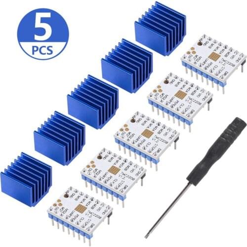 5pcs TMC2208 V1.2 Stepper Motor Driver Heatsink for 3D Printer Controller Mother Boards Reprap Ramps1.4 MKS Prusa i3 Ender-3 Pro