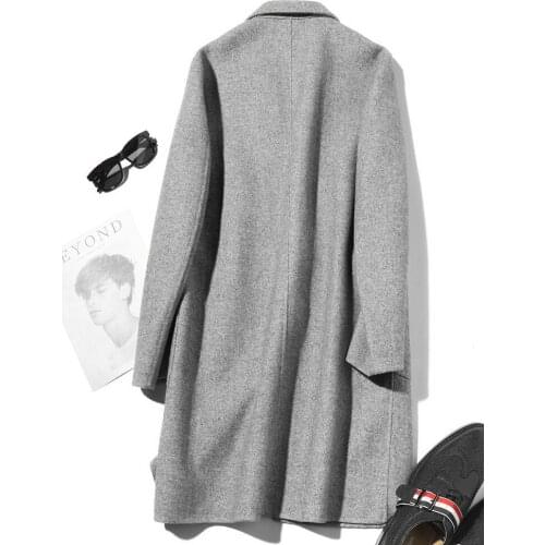 Double-sided Wool Coat Handmade Spring Woolen Coat Casual Suit Jacket Mens Overcoat Casaco Masculino LM18-1005 KJ1467