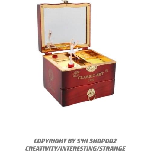 Classic Rotating Dancer Ballerina Piano Music Box Clockwork Plastic Jewelry Box Girls Hand Crank Music Mechanism Christmas Gift