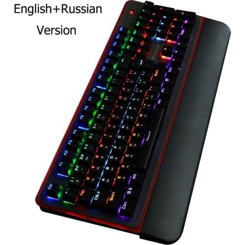 Mechanical Wired Keyboard K21 USB Wired Metal Office Laptop Game Backlight Rainbow Keyboard Backlit Keyboard White Rainbow Light