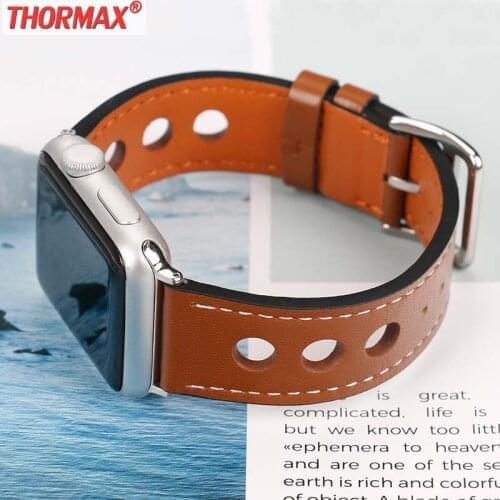 Leather Watchband for Apple Watch 5 4 3 2 40mm 44mm Band Series 3 Genuine Leather Bracelet 42mm 38mm Strap For iwatch 5 4 belt