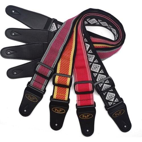 Colorful Series Cotton Knitting Electric Guitar Acoustic Guitar Folk Guitar Bass Strap