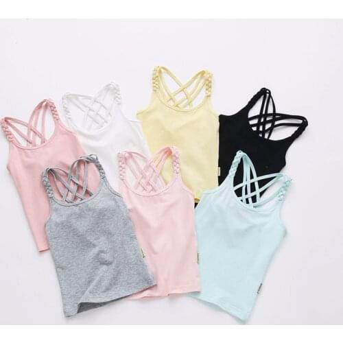 Mother Kids Vest Summer Vintage Weave Strap Shirt for Girls T Shirt Summer T-shirt For Children Shirts Tops Kids Vest Baby Stuff