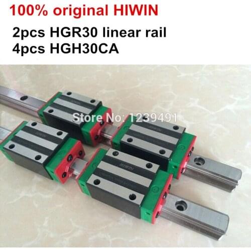 2pcs 100% original HIWIN linear guide HGR30 - 200 300 400 500 600 700 800 900 1000 1100mm + 4pcs HGH30CA or HGW30CA CNC parts