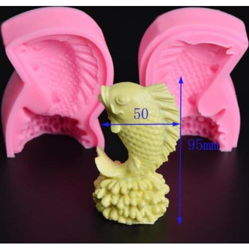Lovely Silicone Corp Goldfish Shape Chocolate Candy Handmade Soap Tool Cake Decoration Molds