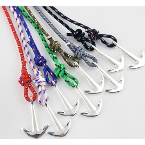 Fashion New Silver Color Anchor Paracord Bracelet For Men Women Outdoor Hiking Servical Multilayer Wrap Bracelets Party Gift