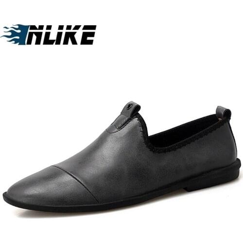 Men Leather Shoes Fashion Slip On Shoes For Men Italian Leather Men Loafers