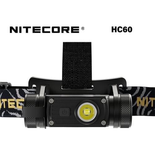 NITECORE HC60 1000 lumens, three light source outputs, USB rechargeable metal headlights, standard 3400mah battery