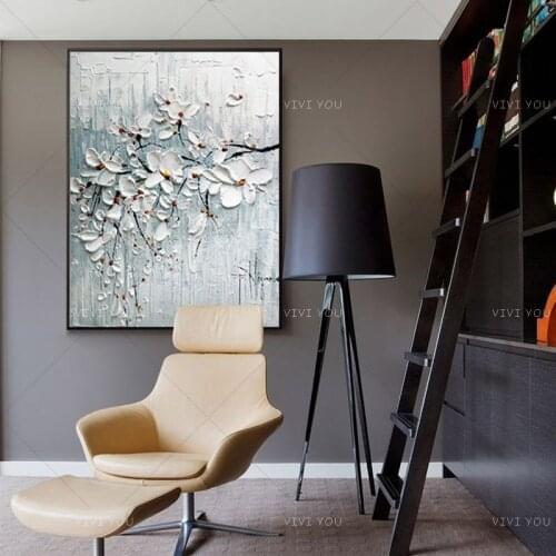Hand Painted Large Abstrate Flower Oil Painting Large Abstract Home Decoration Wall Pictures for Living Room Wall Art on Canvas