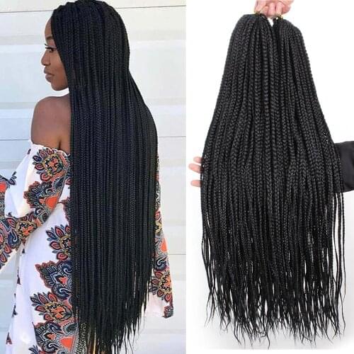 SAMBRAID 24 inch Pink Ombre Synthetic Braiding Hair Extensions 95G/Pack 30 Roots Crochet Braids Senegalese Twist For Black Women