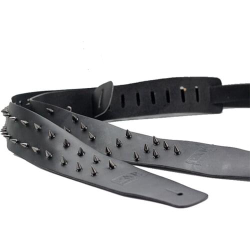 Widen Genuine Leather Electric Bass Strap Guitar Shoulder Belt with Metal Button for Guitar Bass Guitarlele Parts Accessories