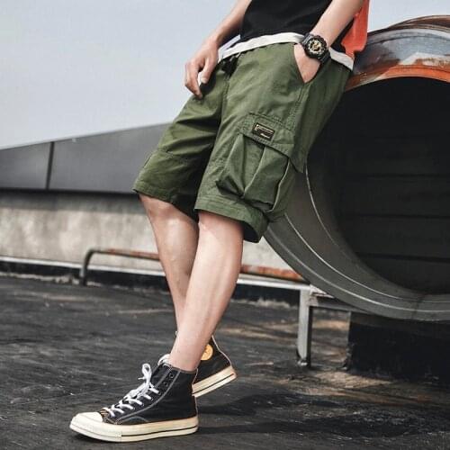 High Street Cargo Shorts Men 2021 Summer Thin Fashion Solid Color Casual Sports Shorts Trend Hip Hop Men Shorts Streetwear