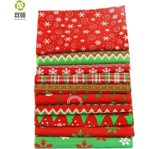 ShuanShuo Composite Fabric For New Year Christmas DIY Decoration Hat Bag Bell Doll Stocking Cloths A Half Meter 145*50cm