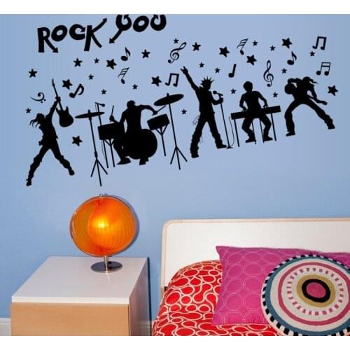Modern Rock Music Wall Stickers Teen Living Room Bedroom Wall Decoration Music Room Decor Aesthetic Pvc Wallpaper