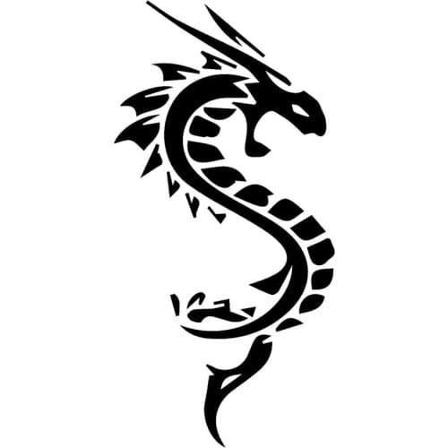 6cm*12.3cm Cartoon Funny Dragon Swirl Vinyl Decal Car Sticker Black/Silver Car Accessories S6-2981