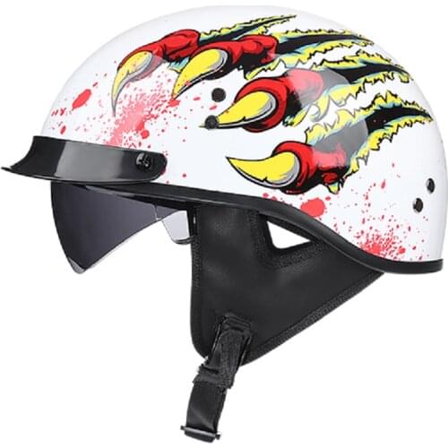 Helmet Vintag Motorcycle Retro Half Cascos Cafe Racer Style DOT Approved Chopper Vespa Touring Motorbike German Capacete De Moto