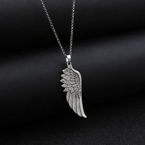 WODOZA Silver Plated Angel Wings Charm Pendant Necklace for Womens Fashion Mom Gift