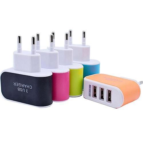 3.1A Triple USB Port Home Travel AC Charger Adapter For EU Plug with Indicator 2020
