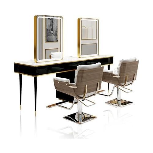 Web celebrity hairdressing mirror with light barbershop mirror with light modern simple light luxury mirror
