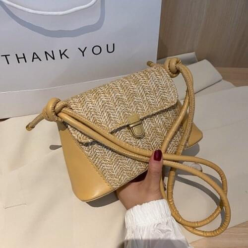 Womens bag small bags handbag thatch summer 2020 Straw fashion Khaki Summer luxury shoulder Ladys bag ibiza style beach purses