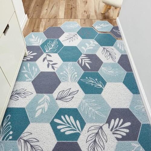 Beautiful Doormat Living Room Bedroom Bathroom Mat PVC Kitchen Mat Non-slip Can Be Cut Doormat Silk Loop Floor Entrance Carpet