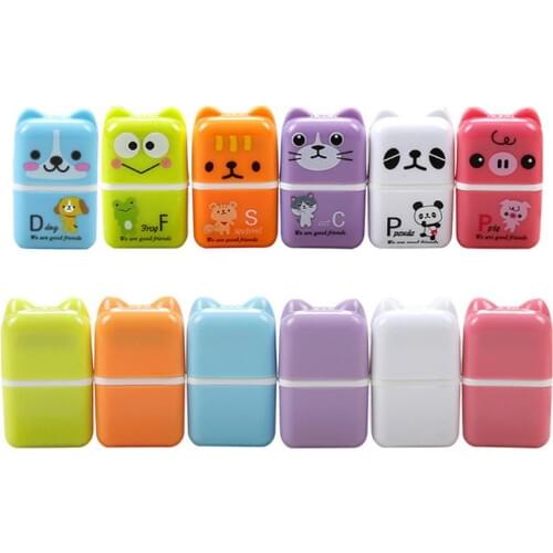 1Pc Cute Cartoon Roller Colorful Rectangle Eraser Pencil Rubber Erasers For School Kids