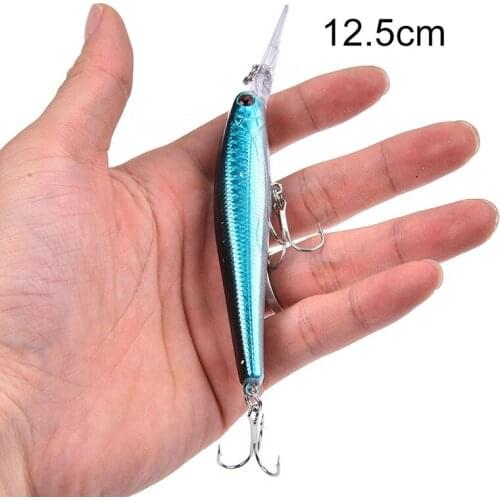 1pcs 12.5cm 14g Japan Hard Bait Laser Minnow Fishing Lure Pesca Hooks 3