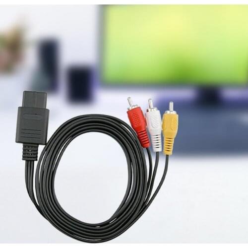 2Pcs Adapter N64 Stable PVC RCA TV Audio Video Stereo Cable for Nintendo 64 SNES new