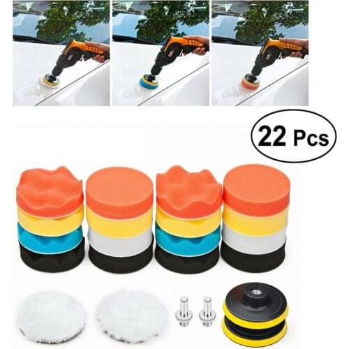 22Pcs Car Polishing Waxing Sponge Wheel Polishing Disc Kit Set 3inch Sponge Disc Pad For Car Polisher Polishing Buffing Auto