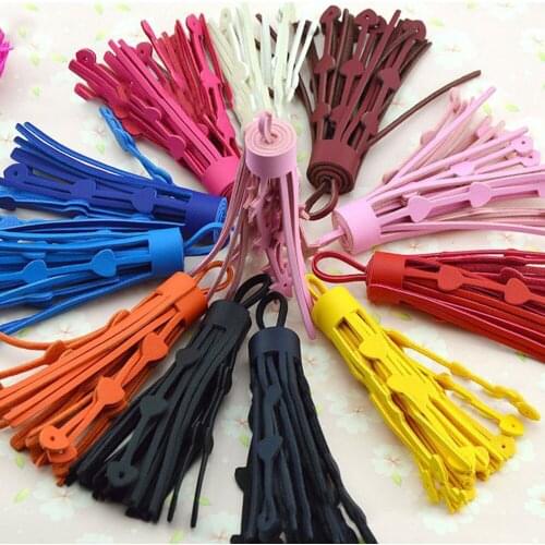 5PCS 75mm Leather Tassel for Keychain Cellphone Straps Jewelry Fiber Fringe Suede Tassel DIY Pendant Summer Jewelry Findings