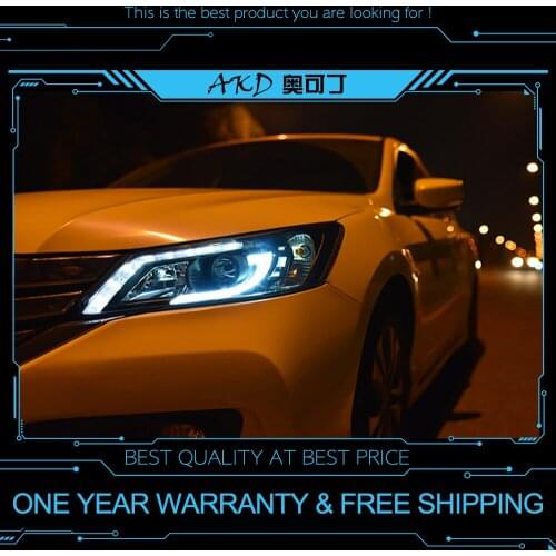 AKD Car Styling Headlights for Honda Accord 2014-2016 LED Headlight DRL Head Lamp Led Projector Automotive Accessories