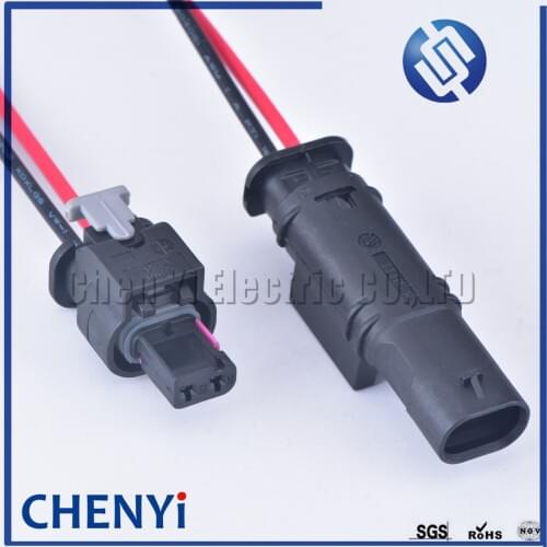 2 Pin Tyco Amp auto fuel injector connector wires waterproof impact sensor plugs 0-2112986-1 1-1718643-1 For VW Audi 4F0973702