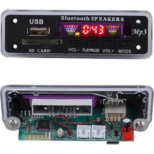 Wireless Bluetooth 5V 12V MP3 WMA Decoder Board Audio Module Support USB D AUX FM Audio Radio Module For Car accessories