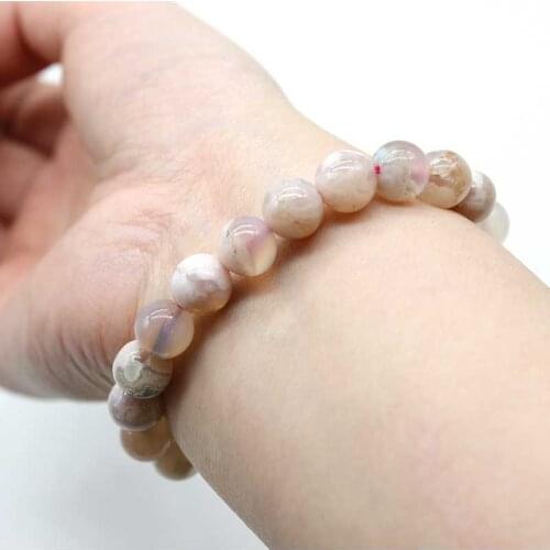 Natural Semi-precious Stone Cherry Round 10mm Bead Ladies Exquisite Bracelet Jewelry Marking Free Shipping