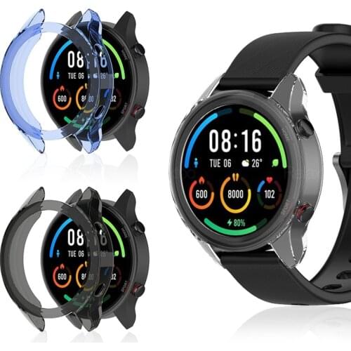 For xiaomi mi watch color sport version safety case on xiomi miwatch smart watch transparent tpu soft cover protective coque