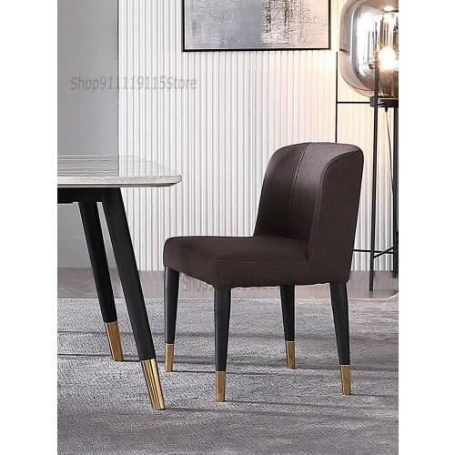 Black Solid Wood Dining Chair, White Wax Wood Nordic Style Light Luxury Chair, Technology Cloth, Home Soft Bag, Back, Mahjong Ta