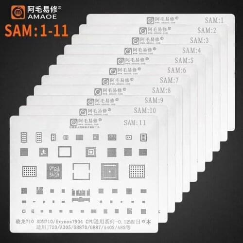For Samsung S10/S9/S8/S7/S6/S5/A5/A7/A3/J7/J3/A9/C9/C7/A520/A310/NOTE 5/8/9/10 IC CHIP BGA TIN Reballing Stencil Solder Template