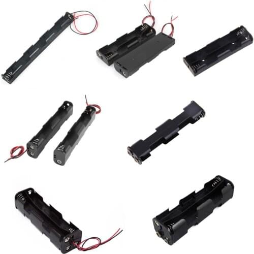 1Pcs 3x 4x 8x AA Battery Holder Long Type Box Case With Wire Lead 3 4 8 Slot Long Battery Container AA Power Case for DIY