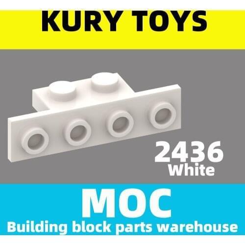 Kury Toys DIY MOC For 2436 100pcs Building block parts For Bracket 1 x 2 - 1 x 4 For toy brick