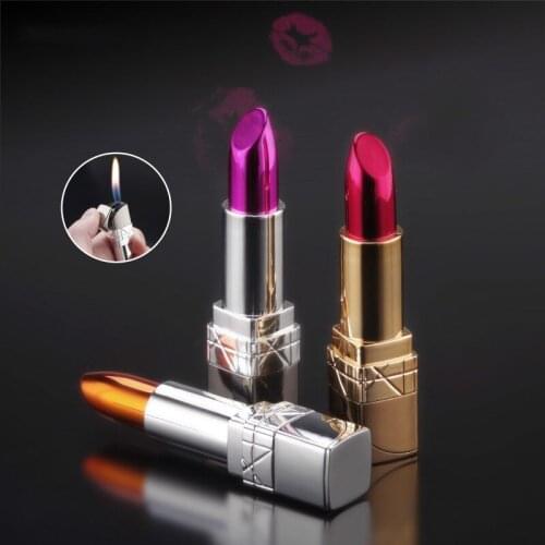 Personalized Lady Lipstick Lighter Creative Fun Open Fire Lighter，Lady cigarette lighter, cute shape lighter