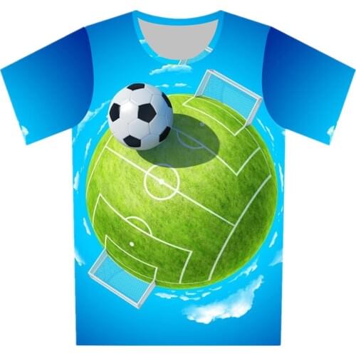 Joyonly New 2018 Fashion Summer Children Printed Football Earth Green Weed Blue Sky T-shirts Boys Girl Cool T shirts Funny Tops